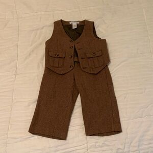 Janie and Jack Brown Wool Blend Vest
